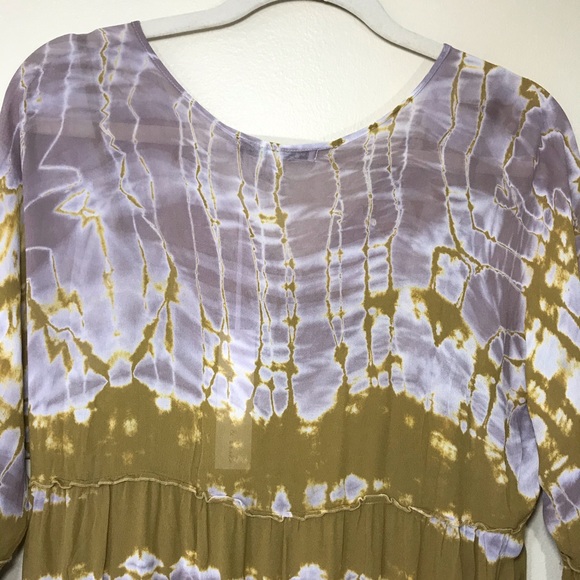 ⚡️SOLD⚡️Young Fabulous & Broke Dress Tie Dye Long Sleeve Long Maxi Tiered NEW - Picture 7 of 16